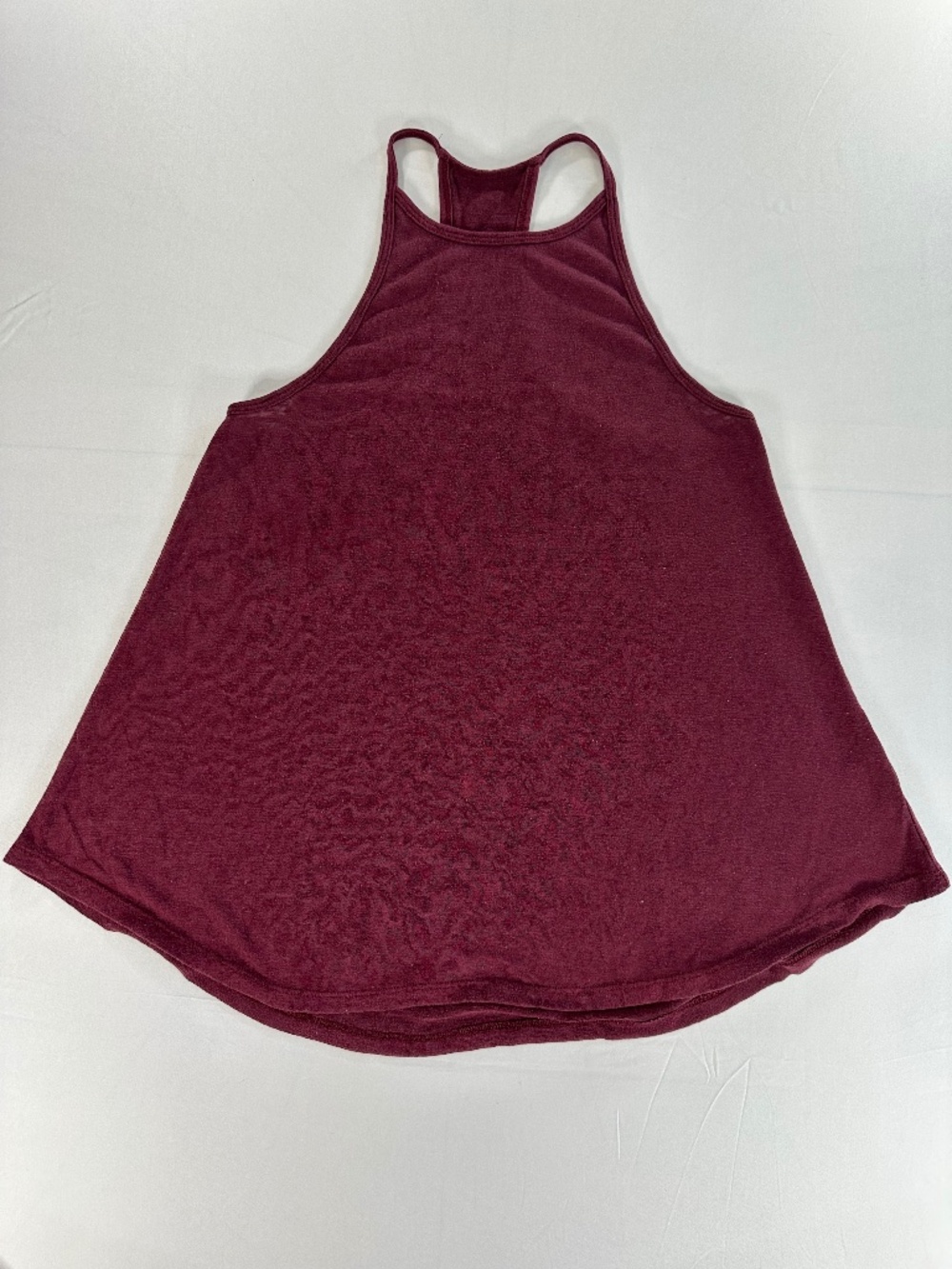 Athleta High Neck Racerback Tank Women's Size S Maroon Burgundy Workout Top